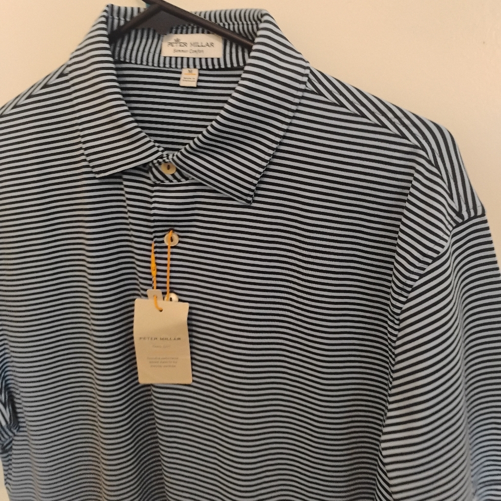 Peter Millar Summer Comfort Polo Golf Shirt Men’s Brand New Logo Polyester M